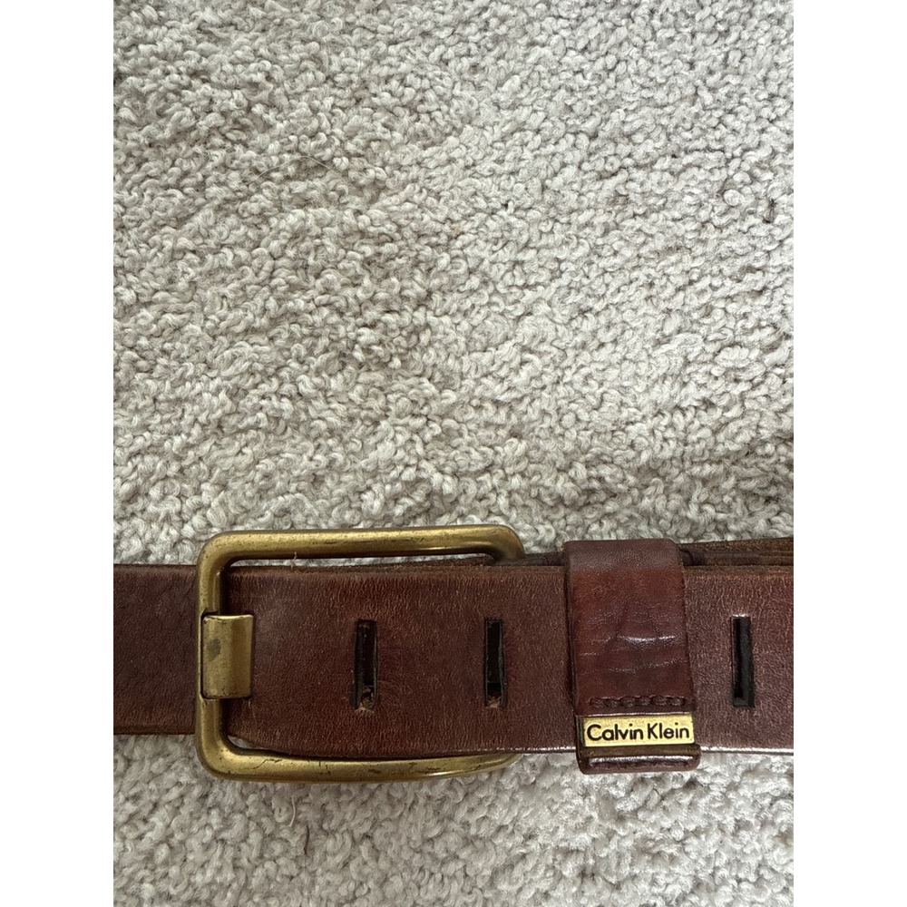 Calvin Klein Genuine Leather‎ Belt Mens 52.5 inches